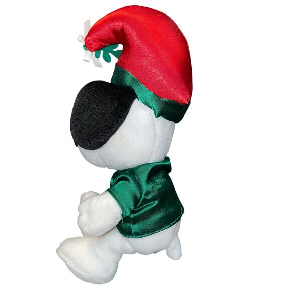 10" Snoopy Plush Peanuts Joe Mistletoe Santa Stuffed Animal Christmas Nursery - Picture 4 of 10
